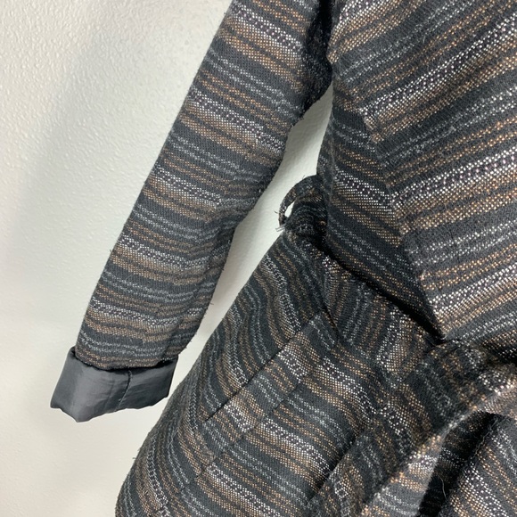 JACK BB Dakota Woven Stripe Belted Wrap Coat - Picture 5 of 6